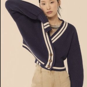 Urban Outfitters Navy Blue Button-Up Women's Sweater